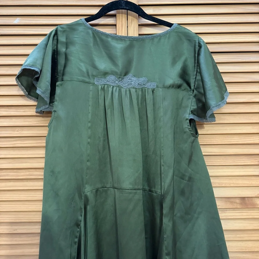 Free People Green V neck dress size medium - Picture 5 of 7
